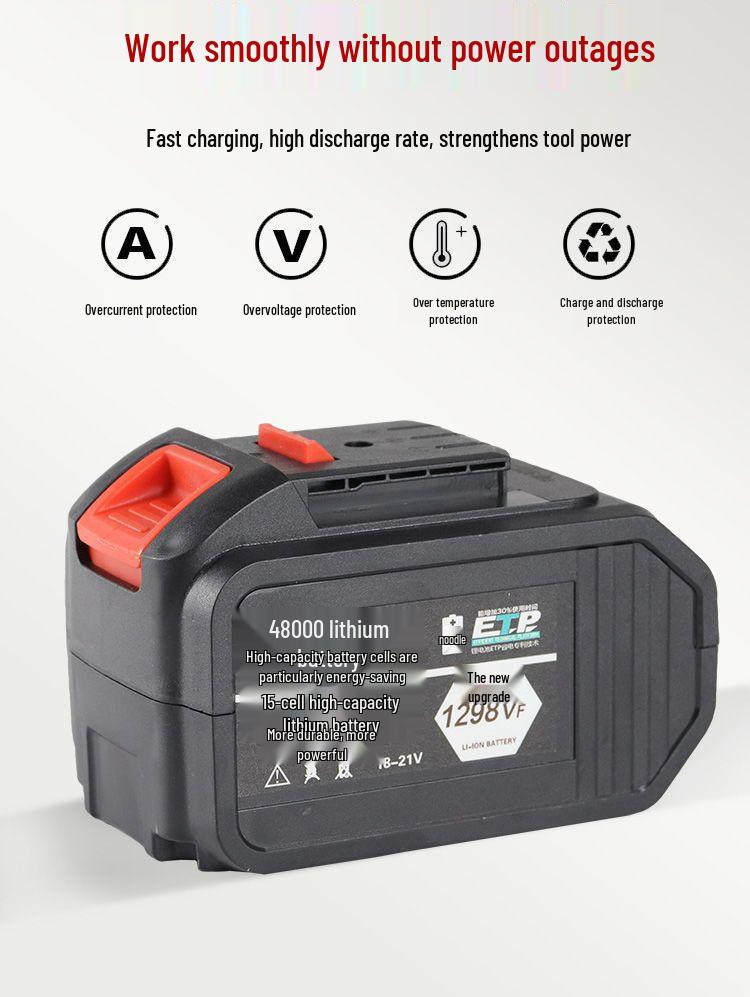 High-Power Brushless Electric Hammer: Wireless, Multi-Functional, Rechargeable Impact Drill for Concrete