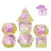 Cusdie Cute Mushroom Dice Set D&D 7Pcs D4 D6 D8 D10 D% D12 D20 DND Polyhedral Dice for Role Playing Game Table Games TRPG