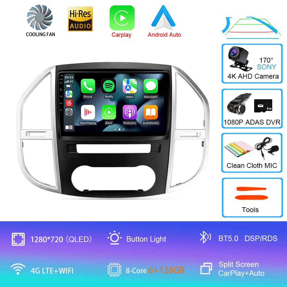 Car Radio Android 14 For Mercedes Benz Vito 3 W447 2014-2020 2K QLED Android Multimedia Video Player 4G Stereo CarPlay Head Unit