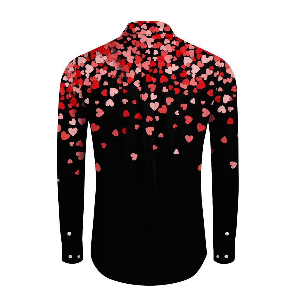 Men's Spring Casual Loose Printed Long Sleeved Shirt Men's Shirt