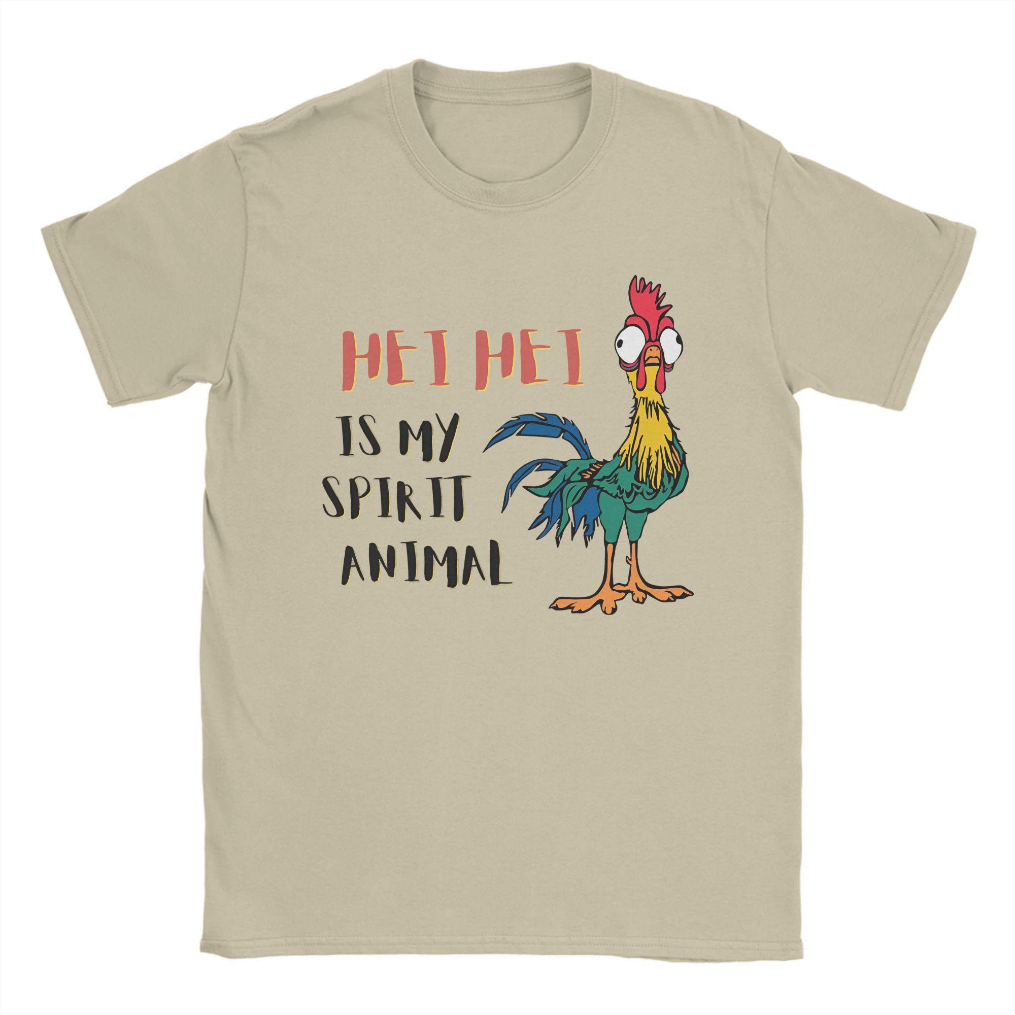 

Moana Hei Hei My Spirit Animal Men T Shirt Funny Chicken Tee Short Sleeve Round Collar T-Shirts 100% Cotton Printed merchandise 2XL