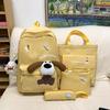 Four-Piece Backpack Set Puppy Student Schoolbag Unisex Large Capacity Backpack