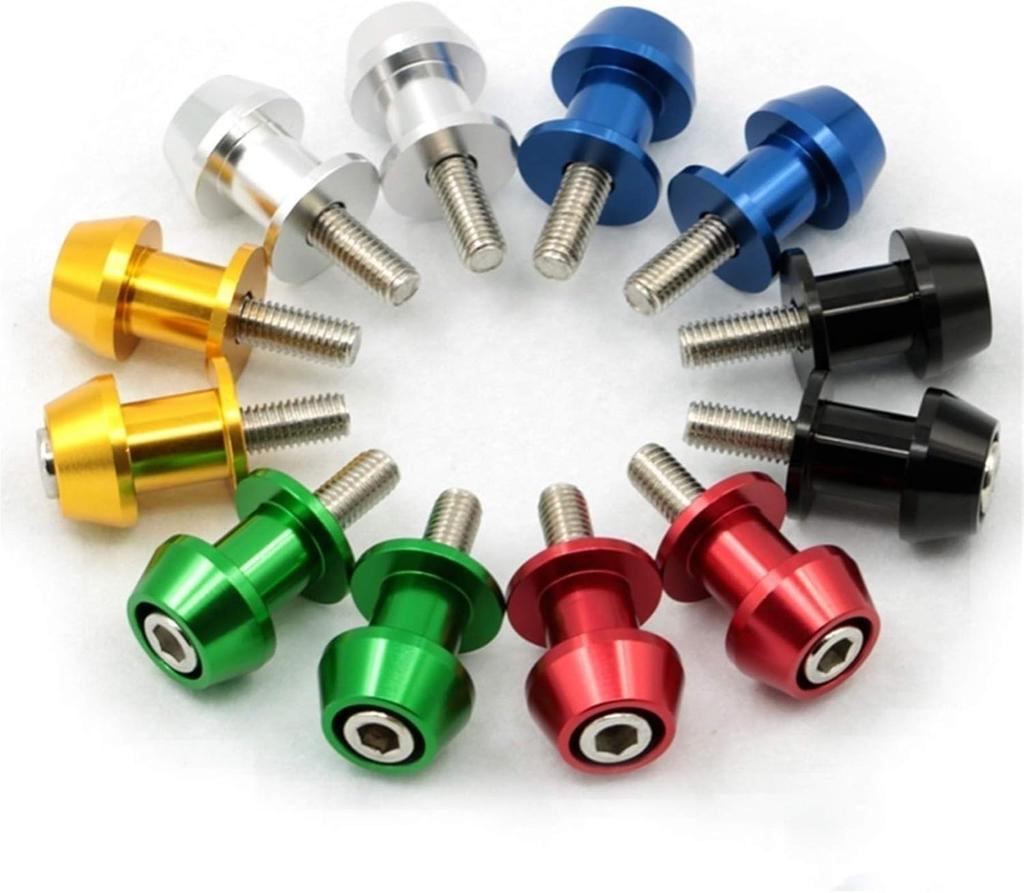 Set aus 2 Motorradständerhaken und für Auto hinten Universelle Befestigungsschrauben (Links rechts) Ständer, (Gold, M10)