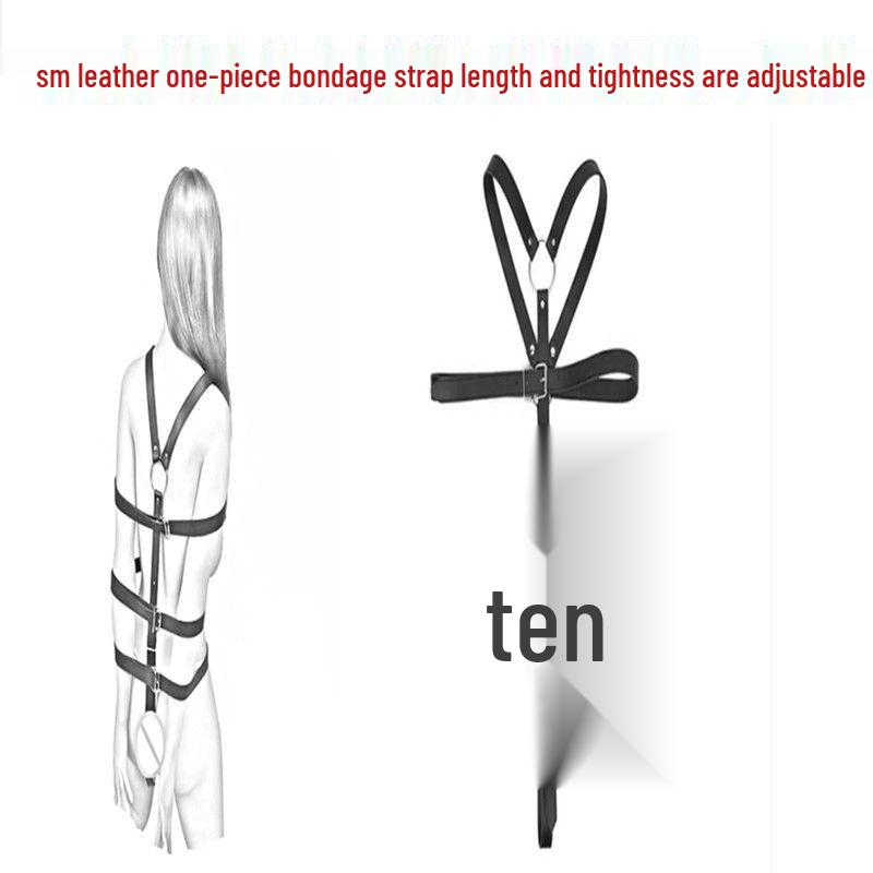 European & American Sexy Black Harness Lingerie Set with BDSM Leg Garter & Fishnet Stockings