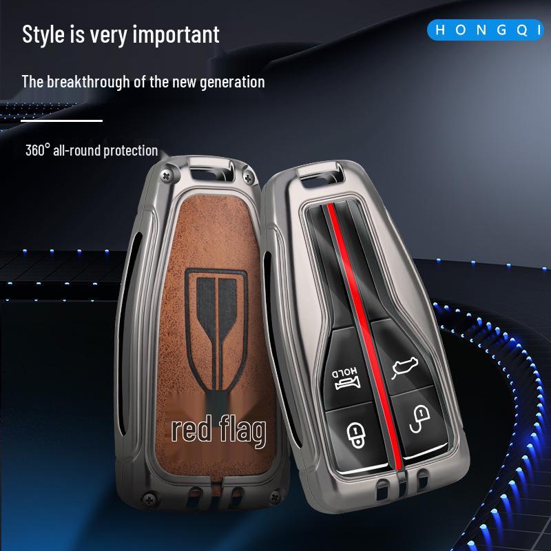 Premium Hongqi Key Case: Elegant Metal Shell for HS5, HS7, H9 Models