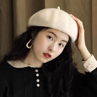Large Classic French Style Elegant Berets, Warm Solid Color Knitted Elastic Tam Hats for Women, Autumn & Winter