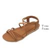 Fashion Classic Brown Cross Straps Sandals Women 2025 Summer Bohemia Flat Heels Beach Shoes Women Lihgt Weight Driving Shoes Size 36-43