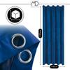 Velvet Curtain with Eyelets - Blue