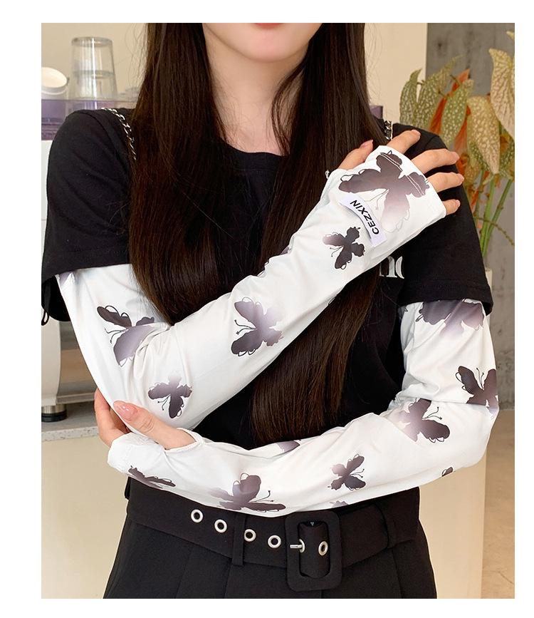 Sun Protection Ice Silk Arm Sleeves - Anti-UV, Breathable Gloves for Cycling & Driving