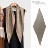 Thin spring and summer new mulberry silk silk scarf fashion diamond scarf thin silk wool scarf neck scarf versatile small scarf