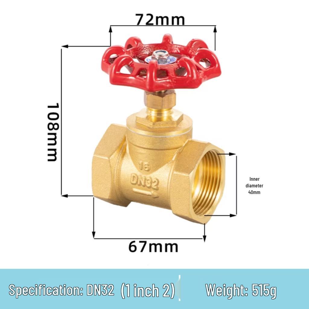 4-Point DN15 All-Copper Shut-Off Valve, 1-Inch High Temperature Steam & Air Conditioning Water Meter Switch Valve