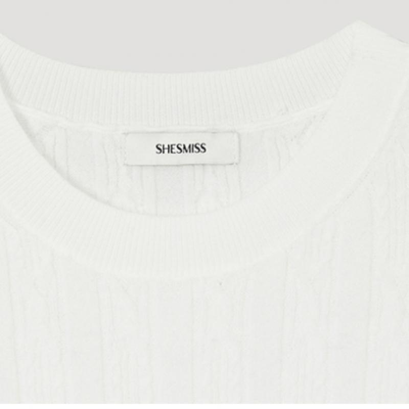  She S miSS  Cable Half Sleeve Knit SSkpop11030 Cr