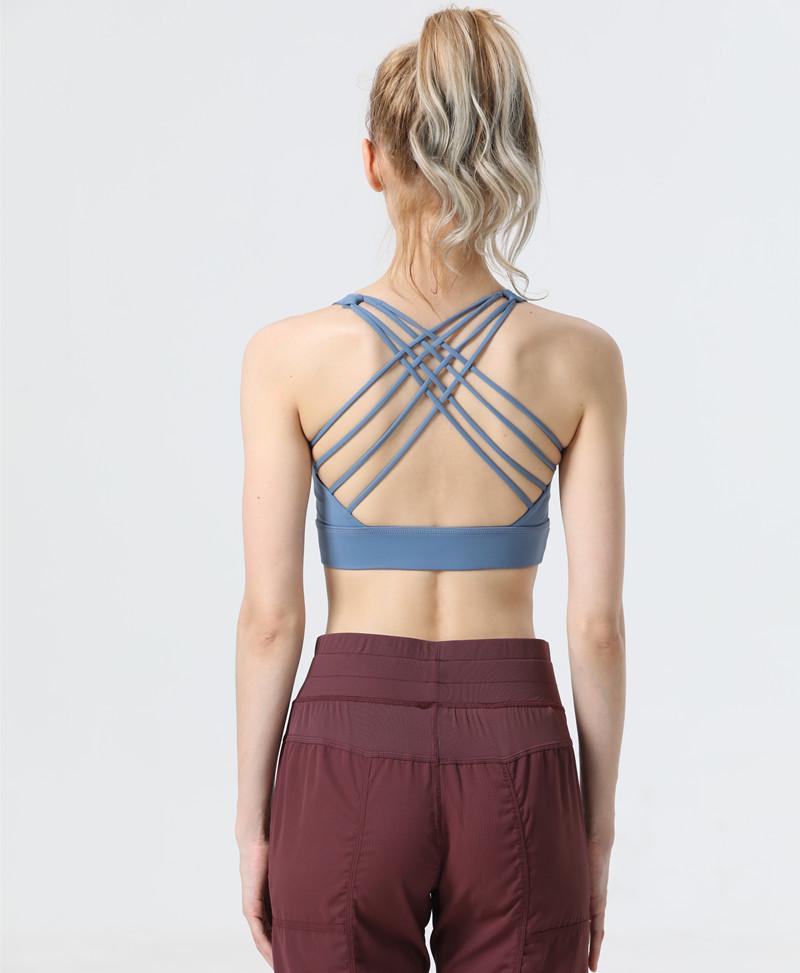 Uarun Women's Sports Bra: Beautiful Back, Cross Eight Straps, High Elastic, Comfortable, Naked Feeling Yoga Bra