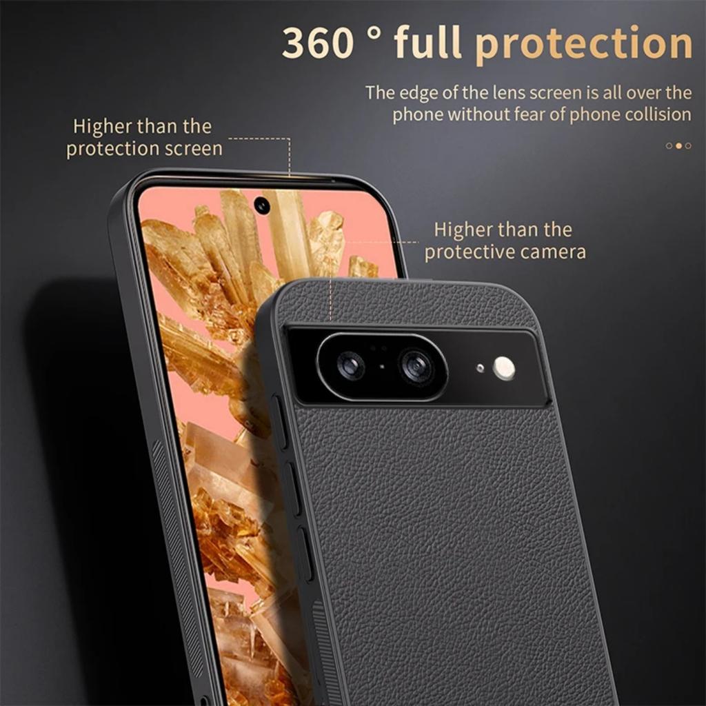 Leather Magsafe Case for Google Pixel 8 Pro Car Magnetic Holder Wireless Charging Silicone Hard Phone Cover GooglePixel8Pro