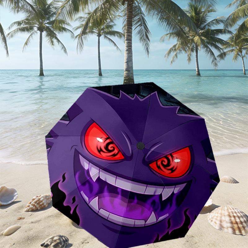 Gengar Print Umbrella Automatic Opening/ Closing - Portable Foldable Design - Daily Use for Travel/Outdoor - Gift for Birthday