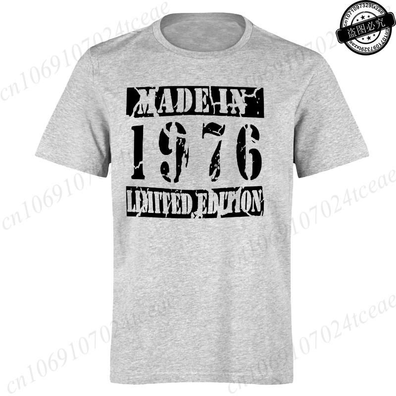 Made In 1976 Limited Mens TShirt 50th Birthday Print TShirt Casual Short Sleeve Tees Birthday Gift for 50th Party Male Shirts