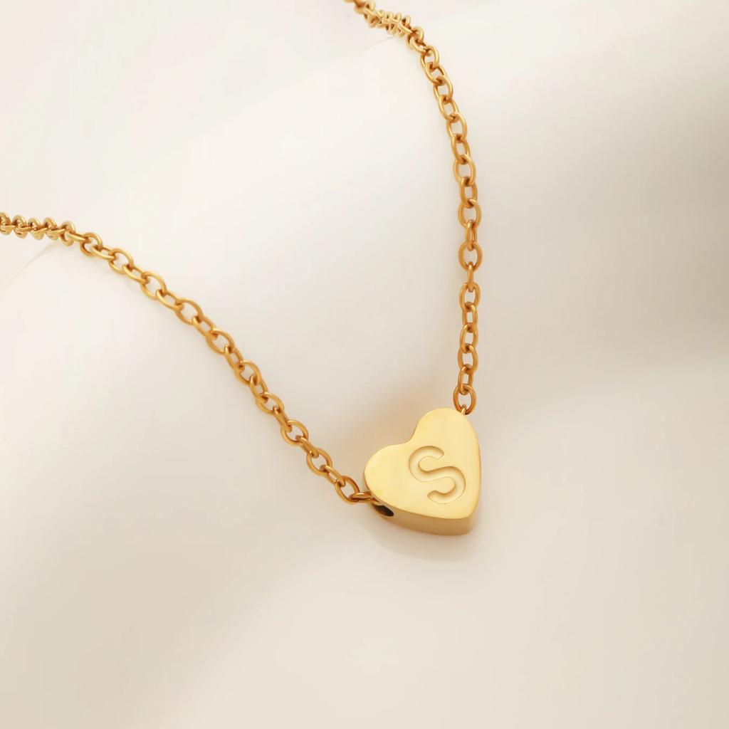 1 PZ Cavigliera a Catena Link in Acciaio Inossidabile Colore Oro Gioielli da Donna Cavigliera con Lettera Iniziale A-Z Cuore per Accessori da Donna