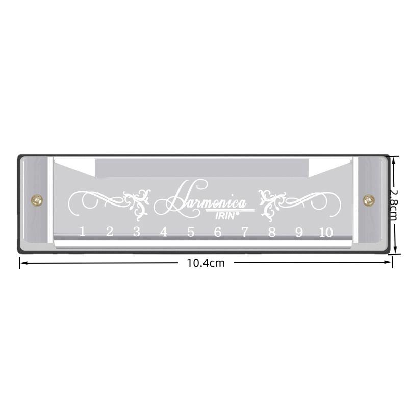 1-Piece Colorful Harmonica 10 Hole 20 Tone C Key ABS Eco-friendly Plastic Parts in Red Silver Black
