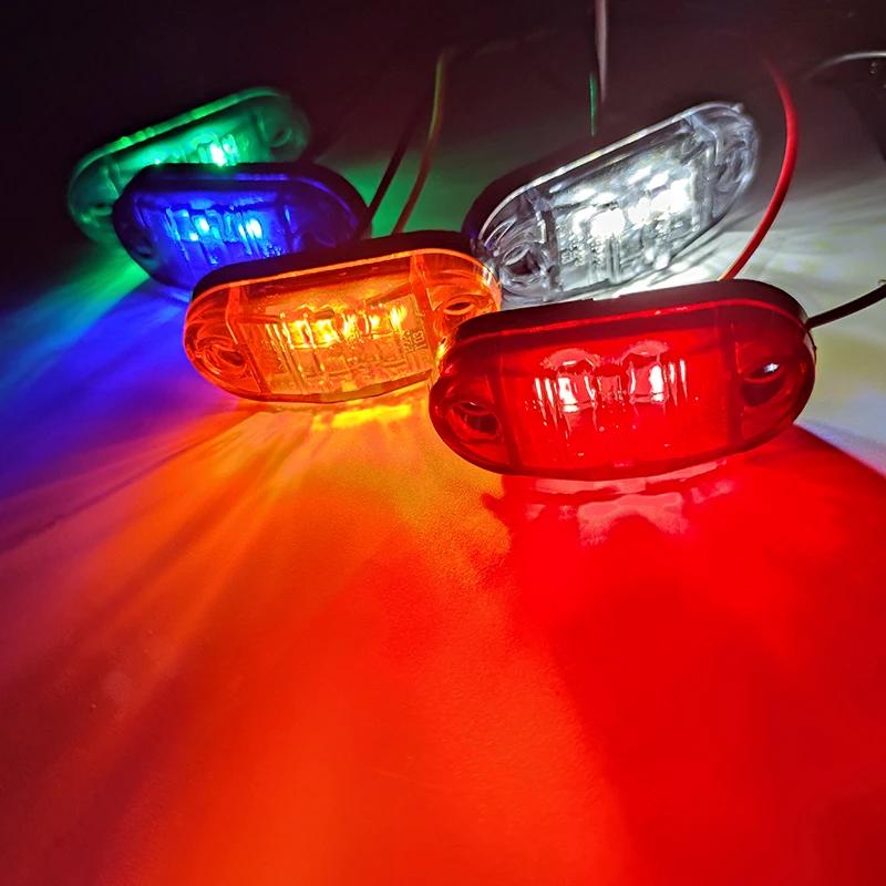 10Pcs Led Side Marker Lights 12v 24v Trailer Trucks Car Warning Lamp Clearance Signal Strobe Light Waterproof Oval Amber Lamp