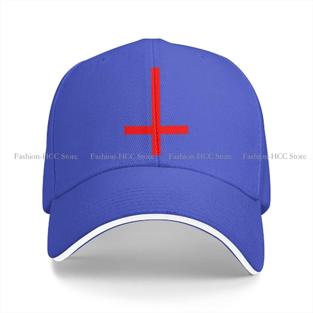 Inverted Crucifix Graphic Red Baseball Cap Men Hats Women Visor Protection Snapback Jesus God Cross Caps
