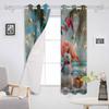 Christmas Beach Palm Tree Snowman Flamingo Blackout Curtains For Living Room Bedroom Window Treatment Blinds Drapes