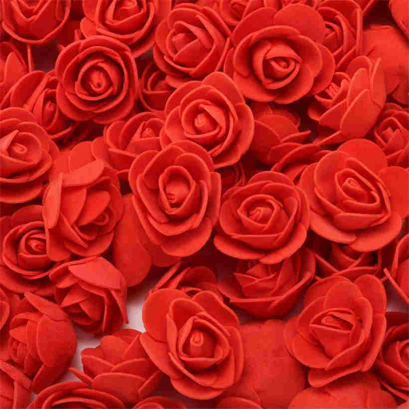 50 Pcs/bag Foam Simulation Rose Wedding Candy Gift Box Garland Hug Bear Rose Decoration