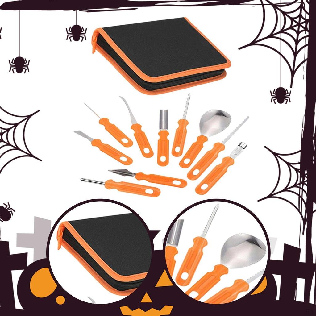 Halloween Pumpkin Carving Tools Set Kitchen Tool Adults Kids Reusable Ergonomic Handle