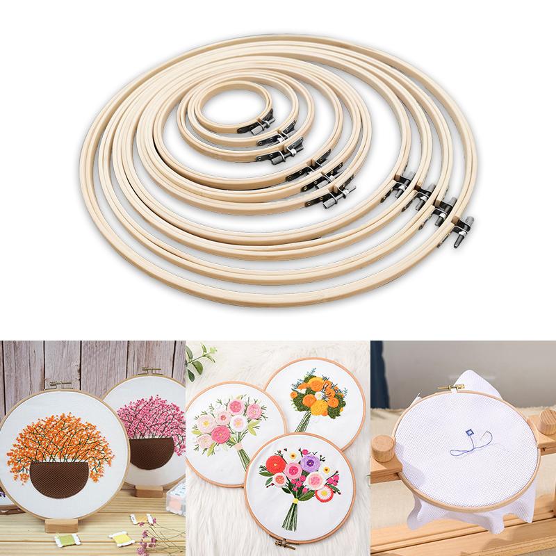 Dia 8-40cm Embroidery Hoops Frame Kit Bamboo Embroidery Hoop Rings For DIY Sewing Cross Stitch Needle Craft Tool Festival Decor