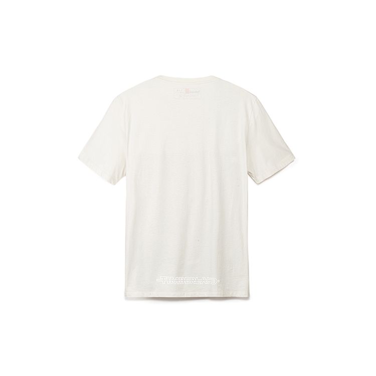 Timberland Casual Breathable Reflective T-Shirt Unisex Tops Vintage-White A2R85-CM9