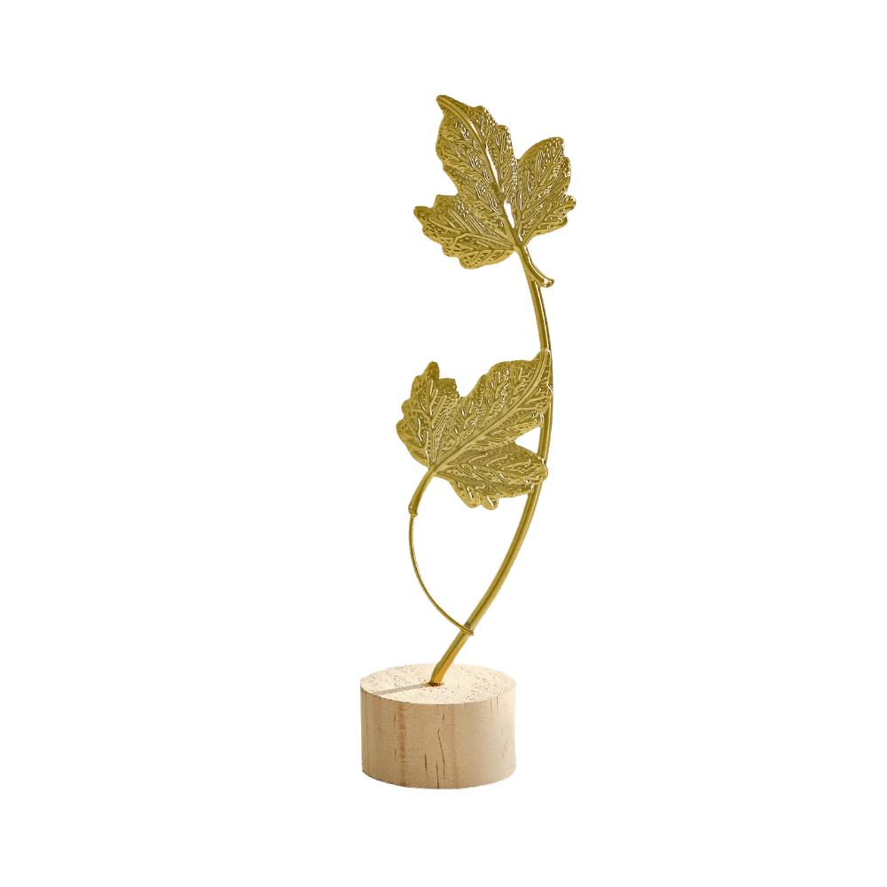 Hollow Out Leaves Ginkgo Leaf Ornament Gold Green Tabletop Decoration Home Decoration