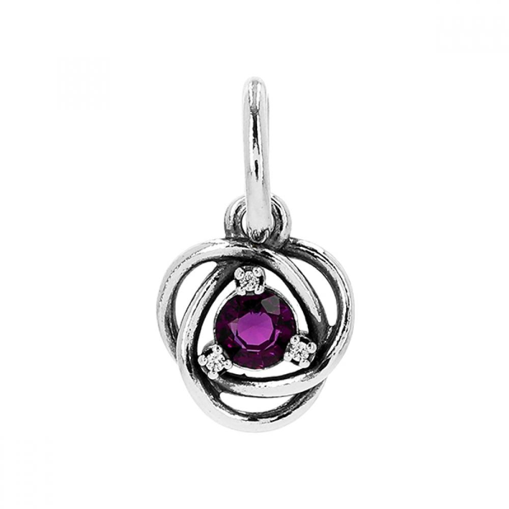 

PAndora 793125c02 February Birthstone Purple Eternity Circle Pendant And Dangle Silver Charm 793125C02
