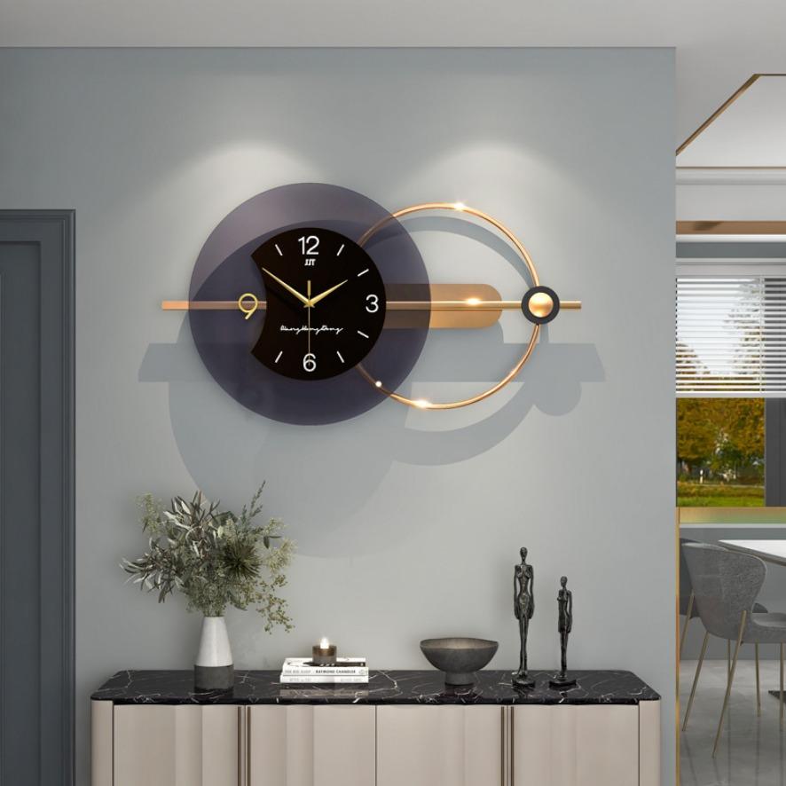Clock Living Room High-end Modern Light Luxury Home Punch-free Clock Wall Hanging Fashion Simple Creative Decorative Wall Clock