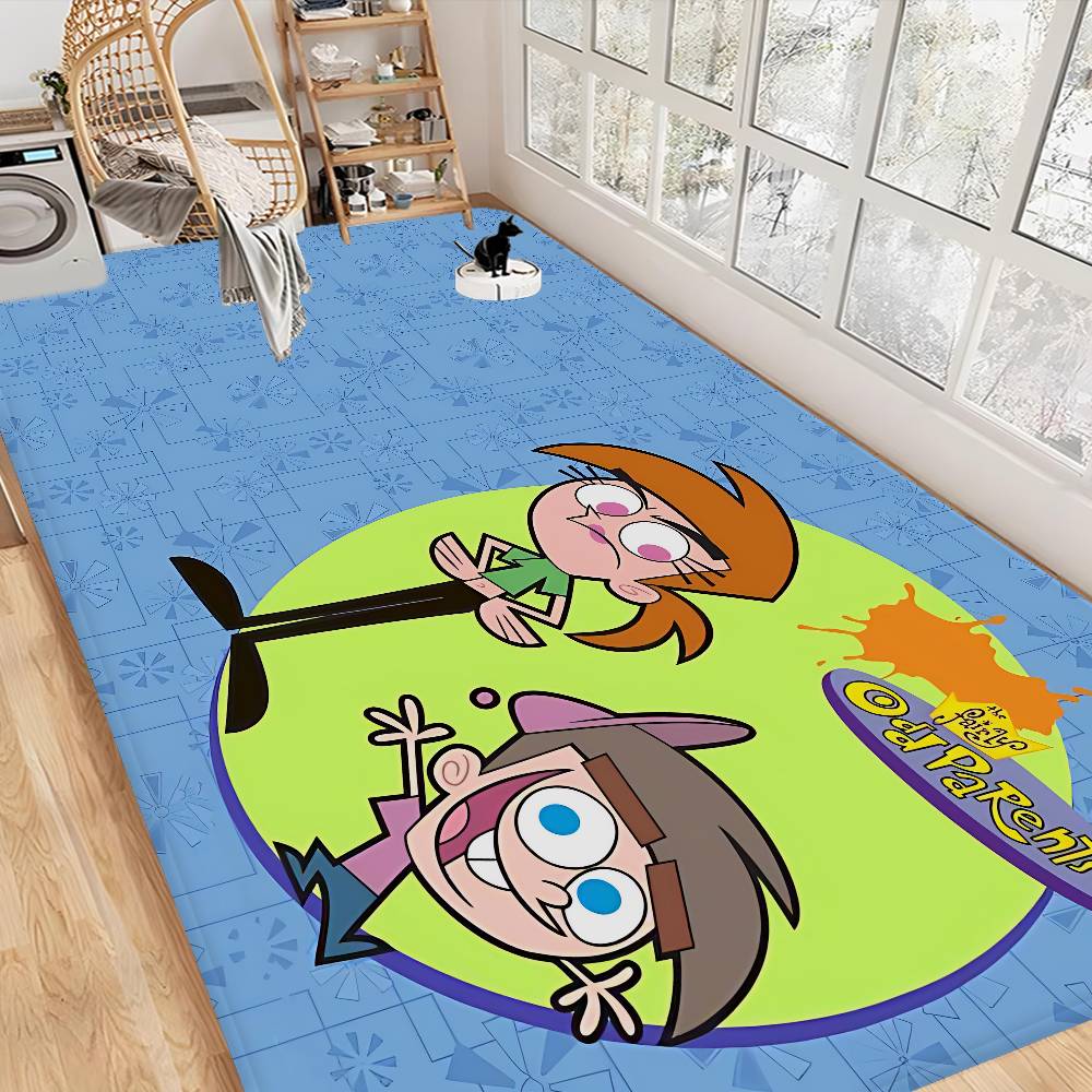 Cartoon Die F-Fairly O-OddParents Fußmatte Rechteckig Anti-Rutsch Zuhause Weich Badezimmermatte Eingangstür Innen Außen Matte Willkommens-Fußmatte