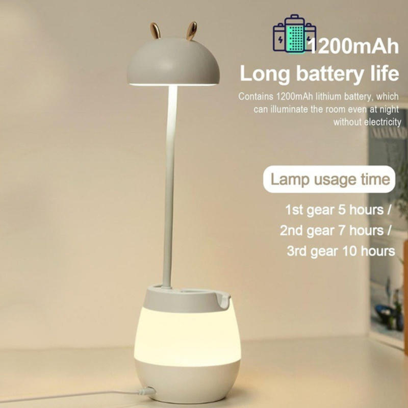 LED Desk Lamp with Pen Holder Battery Table Lamp Dimmable Dimmable Battery