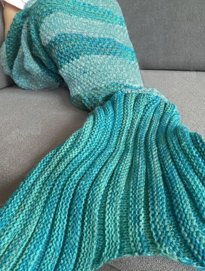 Acrylic Striped Mermaid Blanket For Home Office And Lounge Decor