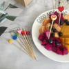 In Stock: 100 Creative Flower Bamboo Skewers - Disposable Fruit Forks & Cocktail Picks