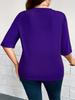 Plus Size Women's Mid-Sleeve Cardigan Jacket - Lightweight, Solid Color, 2026 New Arrival