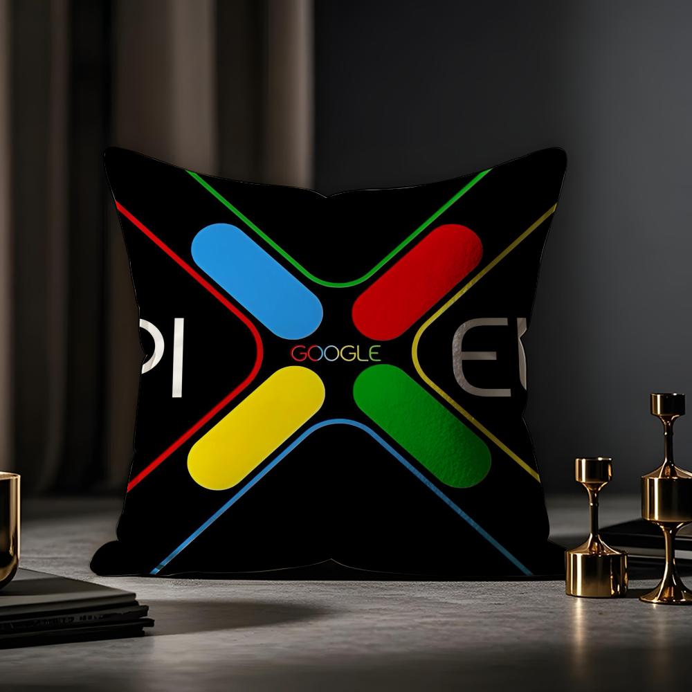 Google Cushion Cover Anti-dustmite Pillowcase Invisible Zipper Silky Short Plush Sofa Cushion Cover