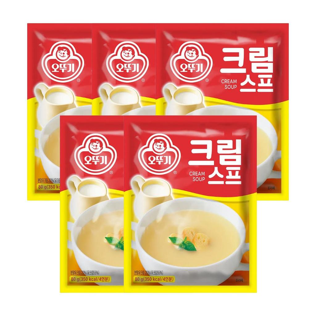 Ottogi Cream Soup Smooth Rich Flavor Quick Comfort Meal 80g x 5 Packs