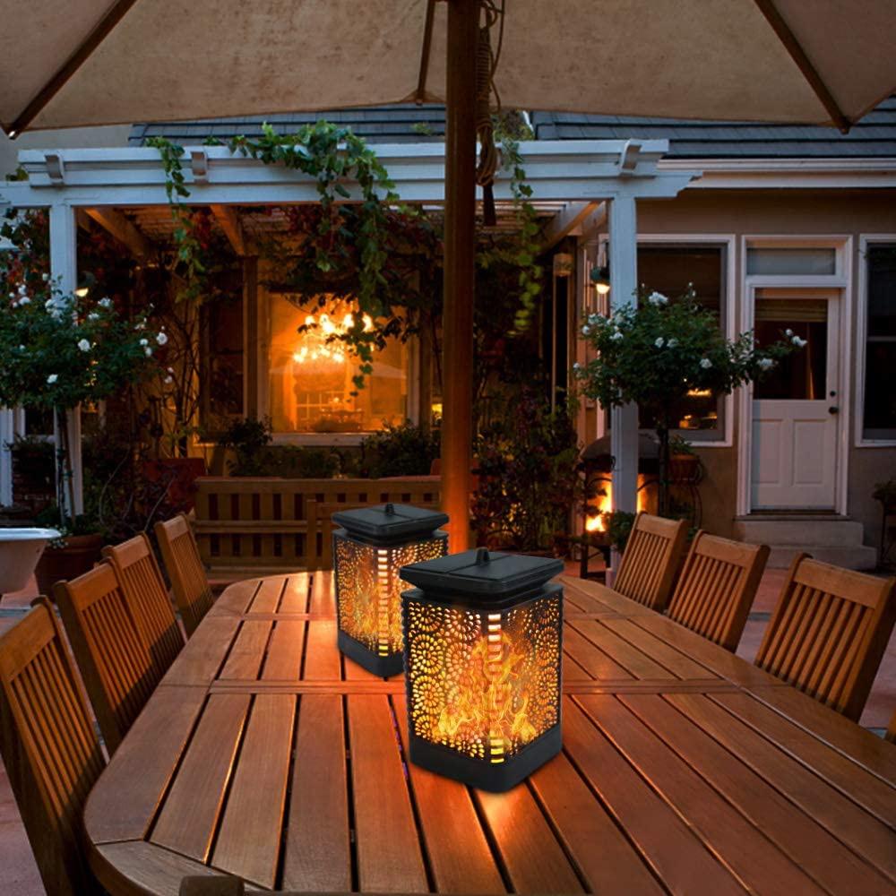 Solar Lantern Light Outdoor Waterproof LED Garden Pathway Camping Lawn Atmosphere Flame Lamp Terrace Yard Decor Landscape Lights