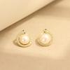 French Light Luxury Micro-inlaid Zircon Serpentine Surround Pearl Stud Earrings Niche Design Fashion Earrings High-end Ear Jewelry