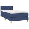 3140839 vidaXL Lit à sommier tapissier avec matelas Bleu 100x200 cm Tissu