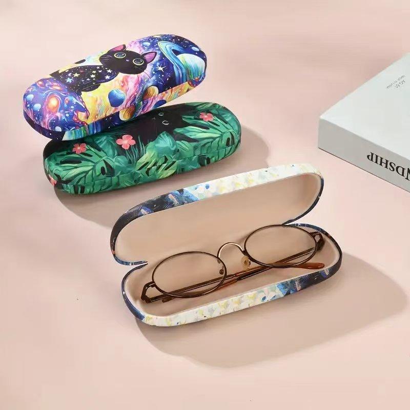 Storage Box Cartoon Sunglasses Box Kitten Glasses Case Pu Leather Eyewear Holder For Teens Storage Fashion Accessory Gift Idea