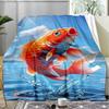 Lucky Koi Fish Water Splash Blanket, Vibrant Koi Flannel Throw Blanket for Home Decor