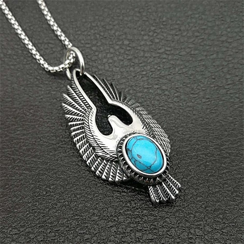 

316LIced Stainless Titanium Steel Classic Fashion Eagle Pendant Necklaces for Men Women No Fade Punk Rock Hip Hop Jewelry 60cm