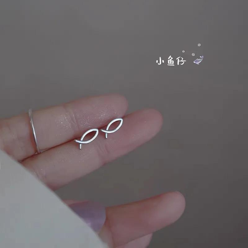 New Minimalism Earring 925 Silver Needle Allergic Protection Mini Small Heart Stud Earrings for Women Girls Jewellery