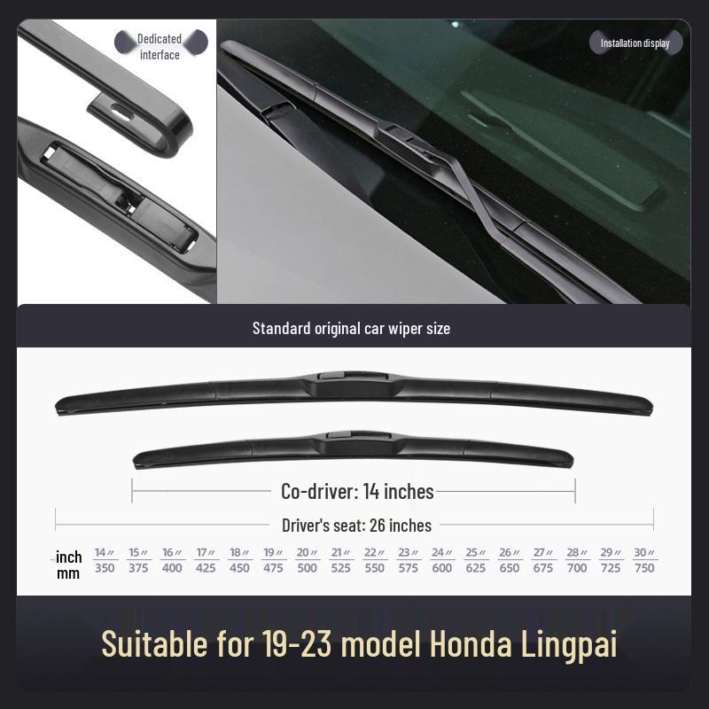 Compatible Wiper for GAC Honda Lingpai 2019-2023 Models
