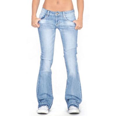 Women Jeans Elastic Slim Fit Gradient Flared Low Rise Lady Pants Daily Clothes