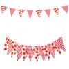 Sweet Strawberry Theme Fabric Banners Cloth Bedroom Wall Background Hanging Garland for Girl Birthday Baby Shower Party Decor