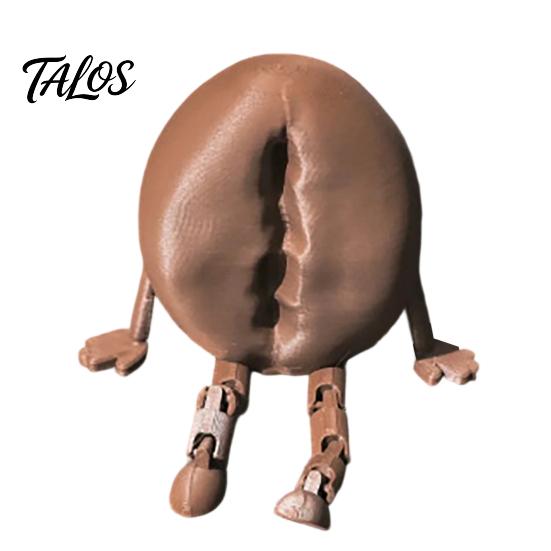 Kaffeebohnen-Figuren mit beweglichen Beinen, 3D-gedruckte Schreibtisch-Regal-Sitzer-Statuen, bewegliche Gelenke Kaffeebohnen Fidgety Spielzeug für Zuhause, Büro, Café